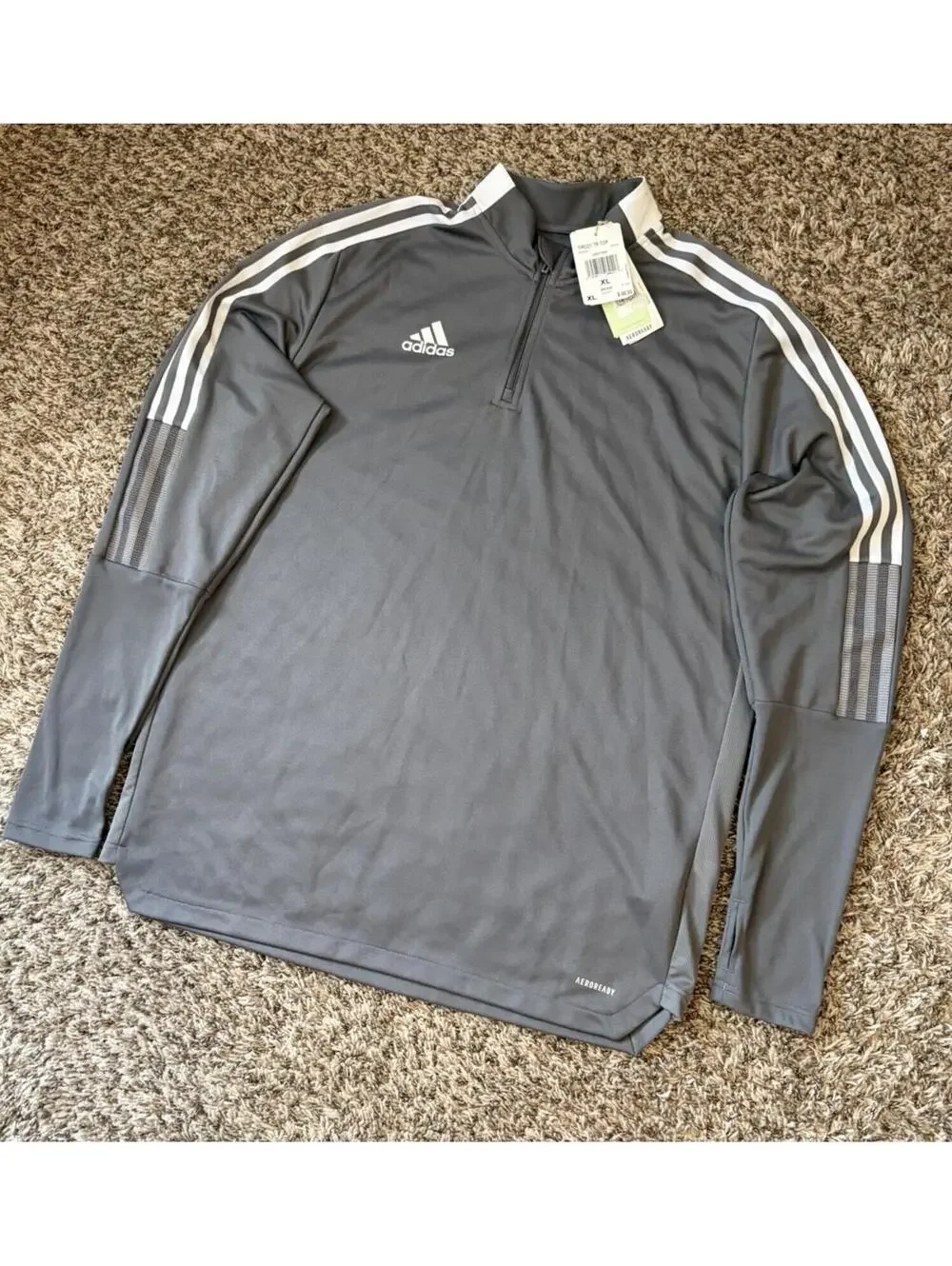 Adidas Men’s Tiro 21 TR Sweatshirt Soccer Football Track Top Size XL Gray New